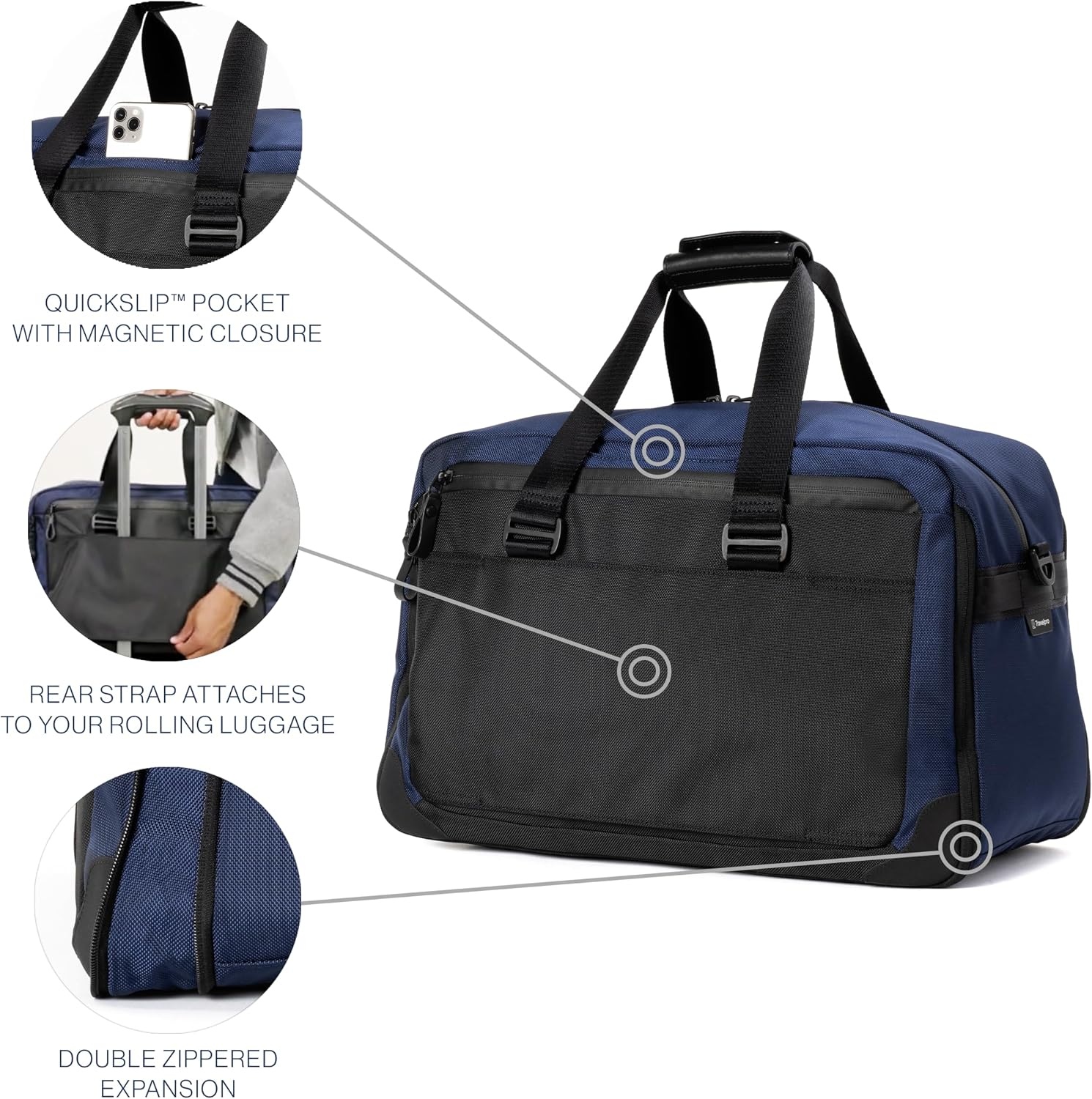image:imageTravelpro Altitude Double Expansion Duffel Bag Black 4048LAviator Navy