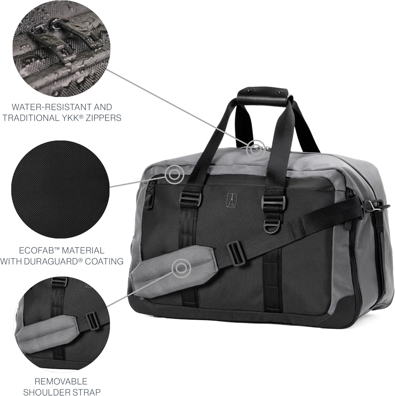 image:imageTravelpro Altitude Double Expansion Duffel Bag Black 4048LFalcon Grey