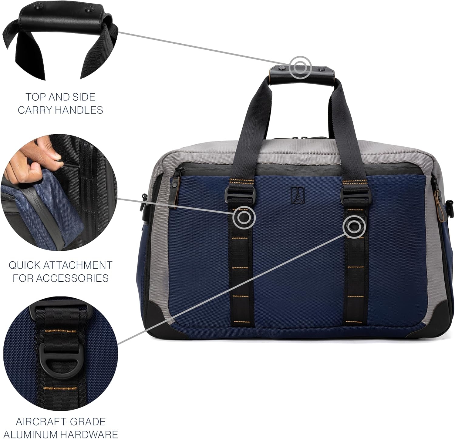 image:imageTravelpro Altitude Double Expansion Duffel Bag Black 4048LStellar NavyGrey