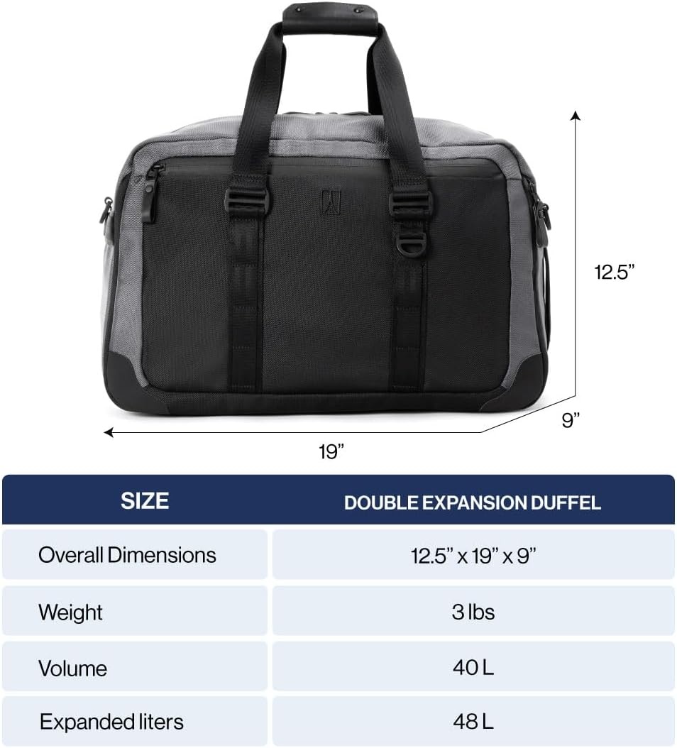 image:imageTravelpro Altitude Double Expansion Duffel Bag Black 4048LStellar NavyGrey