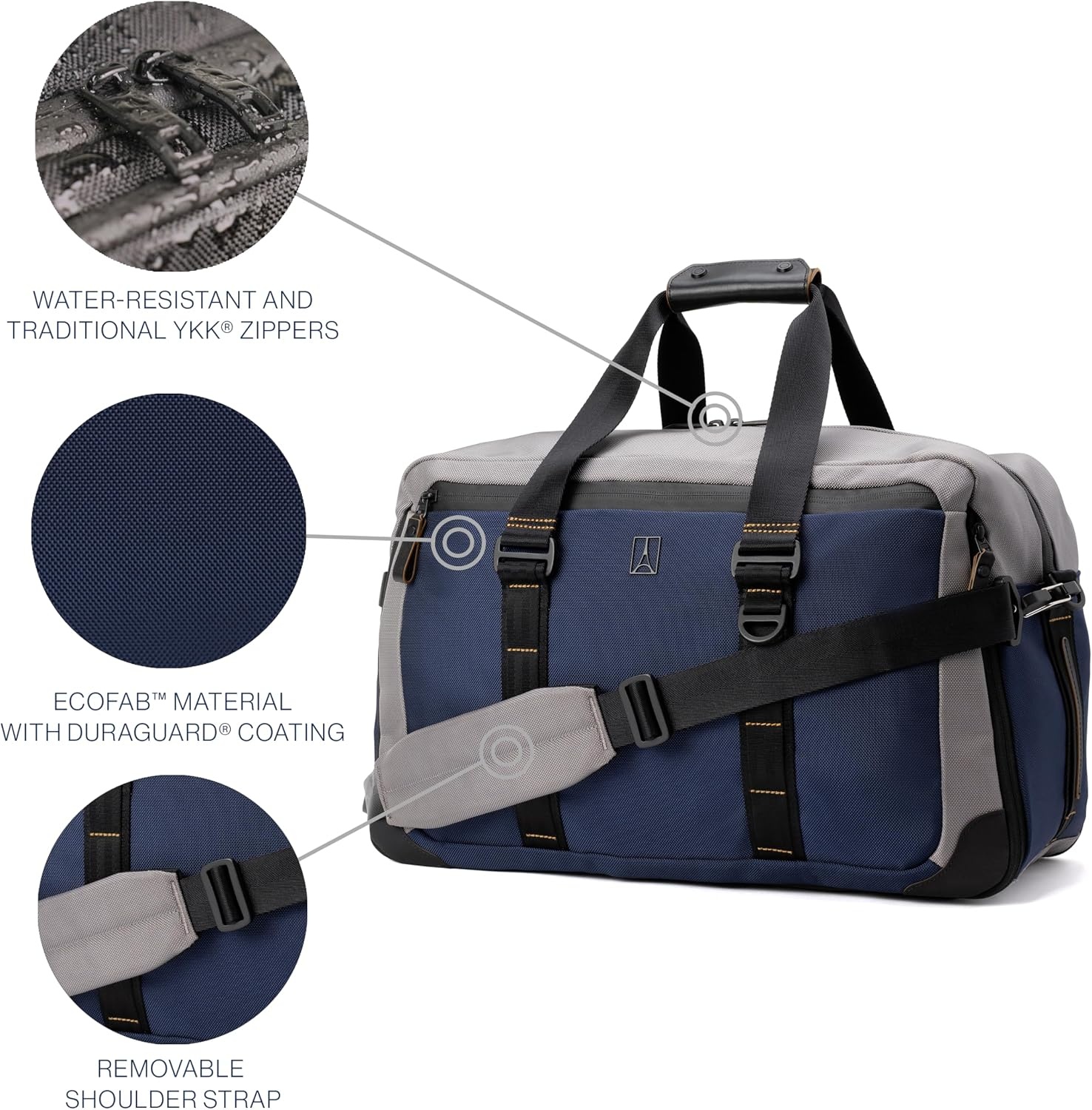 image:imageTravelpro Altitude Double Expansion Duffel Bag Black 4048LStellar NavyGrey