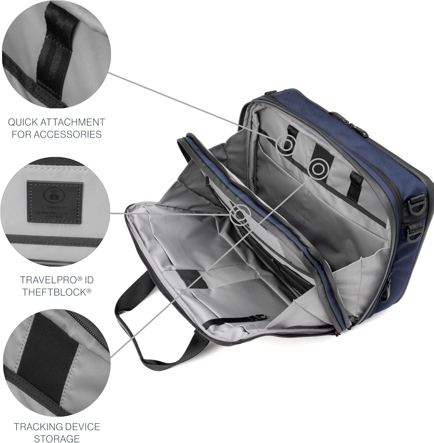 image:imageTravelpro Altitude Full Expansion Brief Black 16 Inch Laptop Business Bag With Fits 16Water Resistant for Work amp Travel Men amp WomenAviator Navy