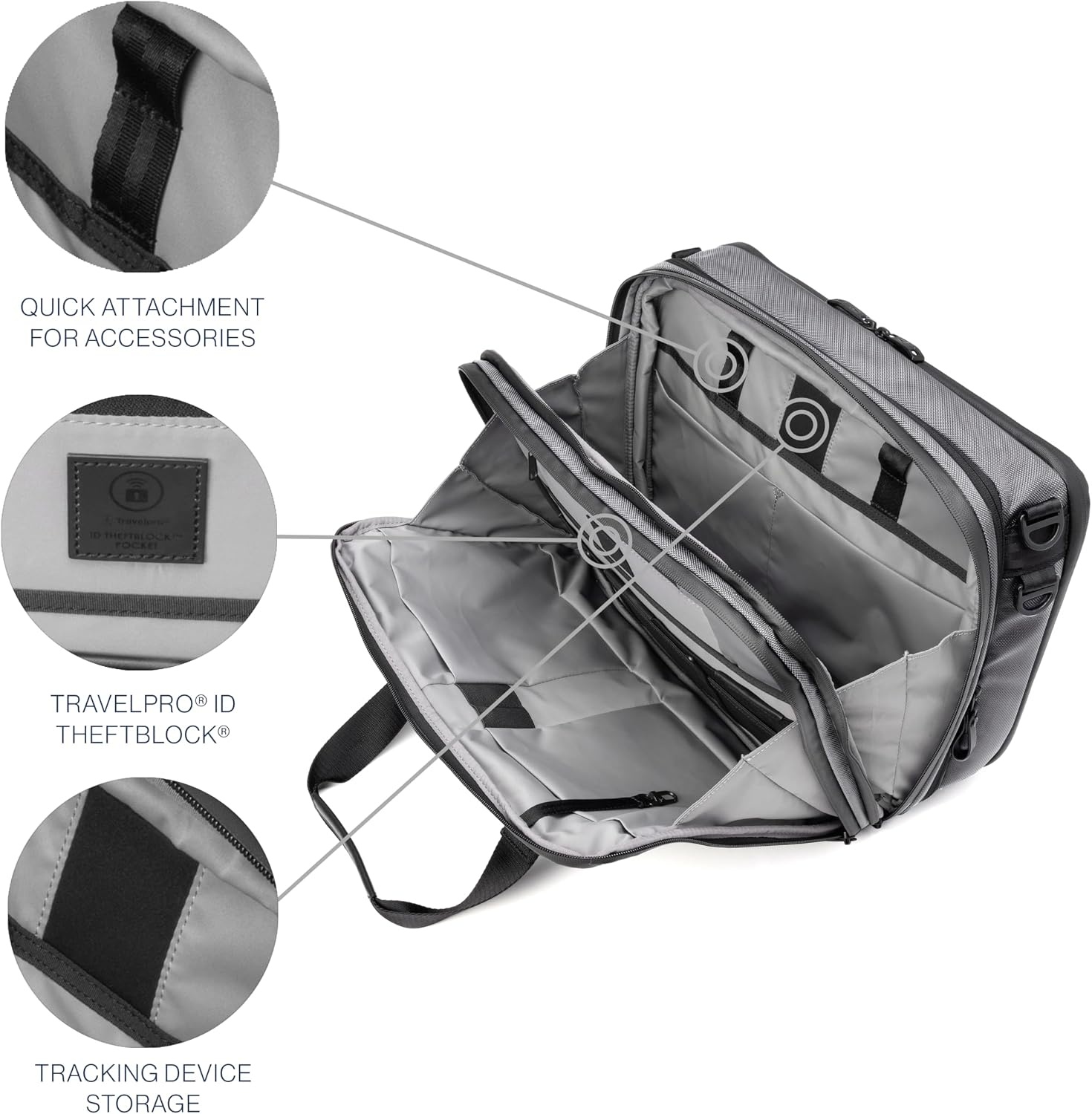 image:imageTravelpro Altitude Full Expansion Brief Black 16 Inch Laptop Business Bag With Fits 16Water Resistant for Work amp Travel Men amp WomenFalcon Grey