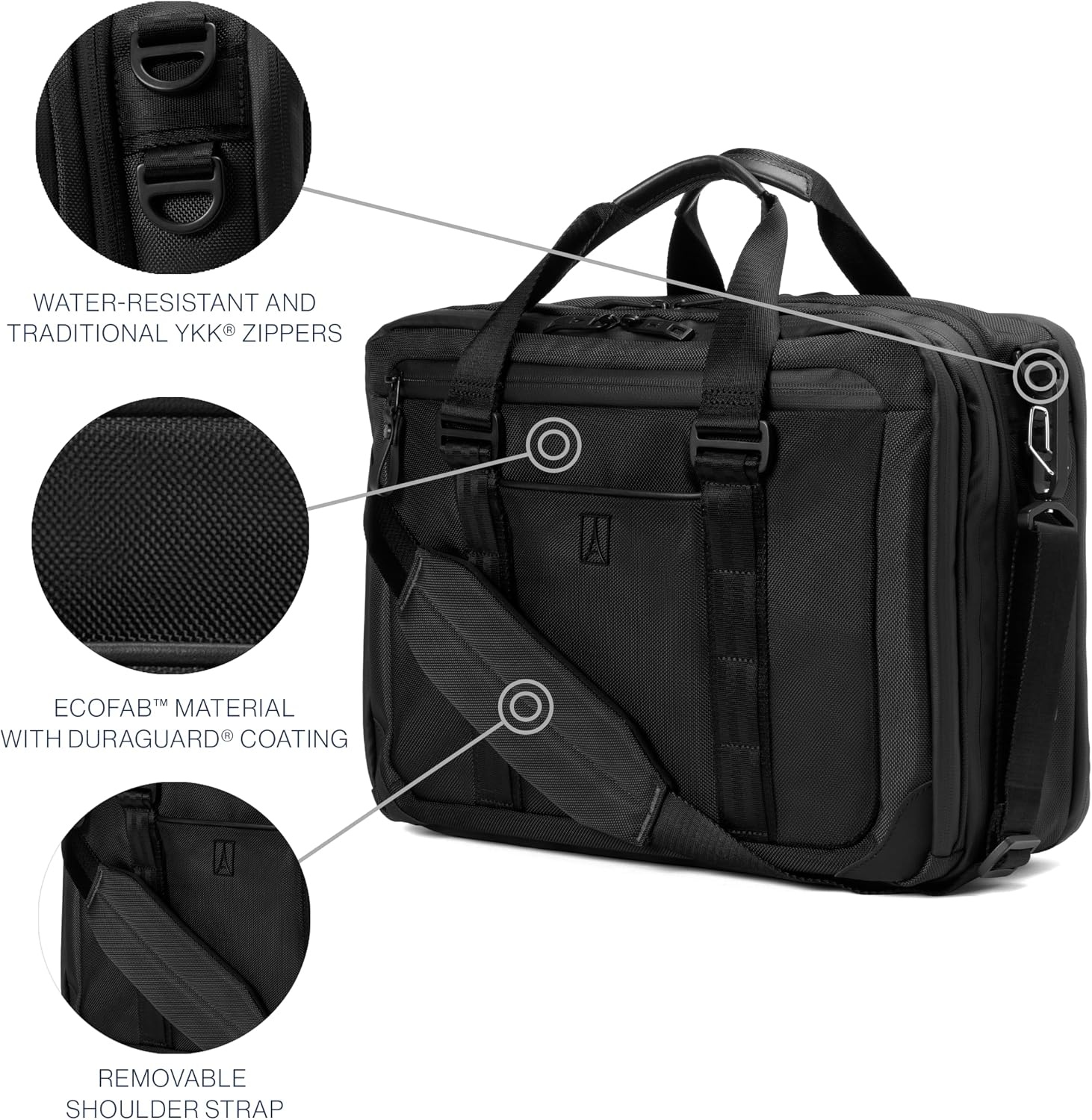 image:imageTravelpro Altitude Full Expansion Brief Black 16 Inch Laptop Business Bag With Fits 16Water Resistant for Work amp Travel Men amp WomenJet Black