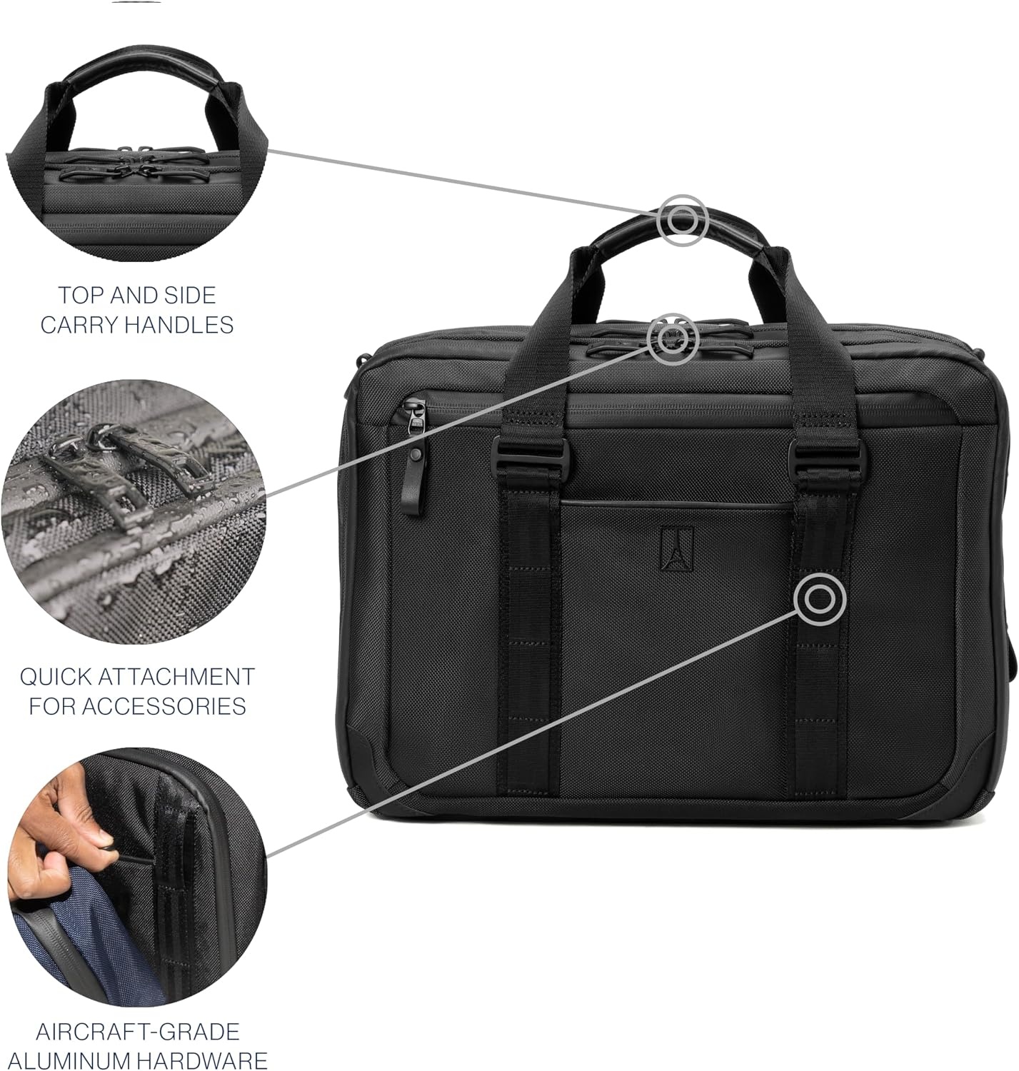 image:imageTravelpro Altitude Full Expansion Brief Black 16 Inch Laptop Business Bag With Fits 16Water Resistant for Work amp Travel Men amp WomenJet Black
