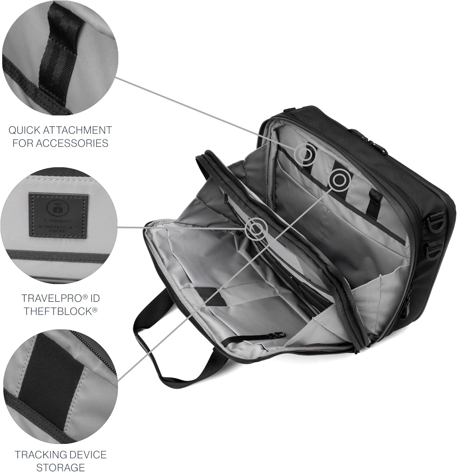 image:imageTravelpro Altitude Full Expansion Brief Black 16 Inch Laptop Business Bag With Fits 16Water Resistant for Work amp Travel Men amp WomenJet Black