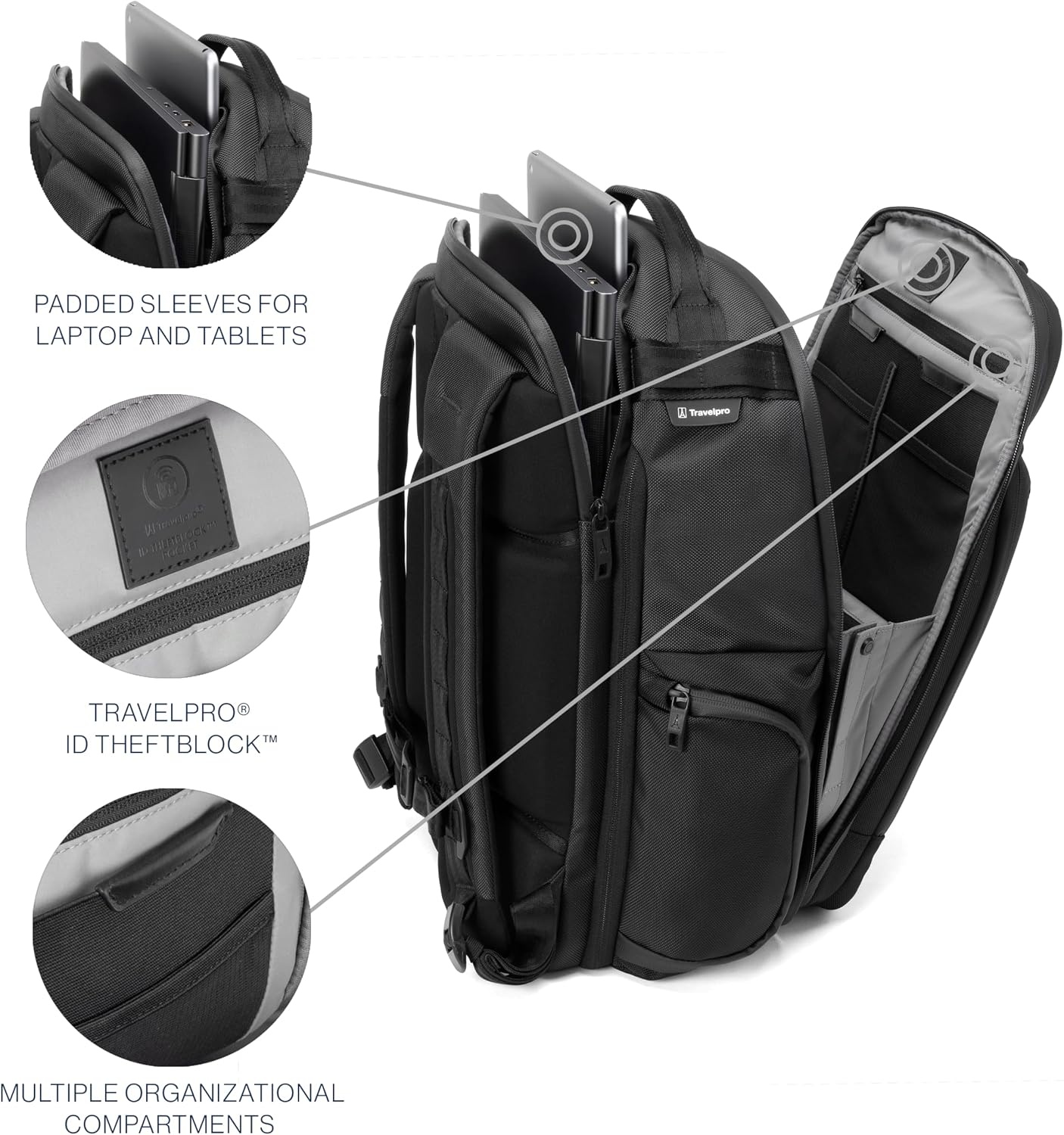 image:imageTravelpro Altitude Large Expandable Travel Laptop Backpack 3036L 16 InchFalcon Grey