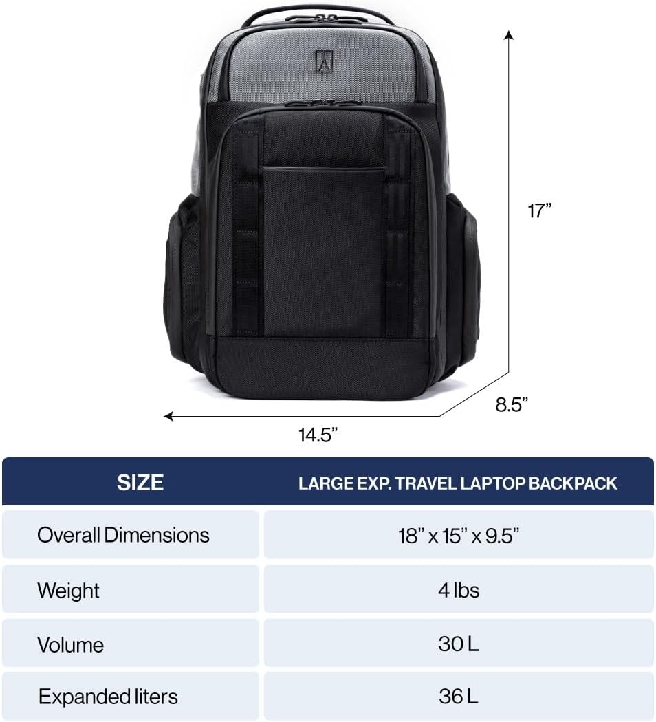 image:imageTravelpro Altitude Large Expandable Travel Laptop Backpack 3036L 16 InchFalcon Grey