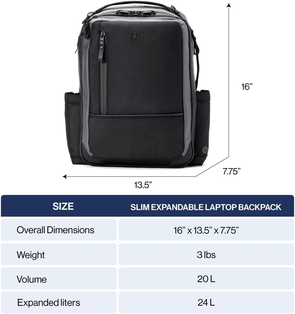image:imageTravelpro Altitude Slim Expandable Travel Laptop Backpack 2024L 16 InchAviator Navy