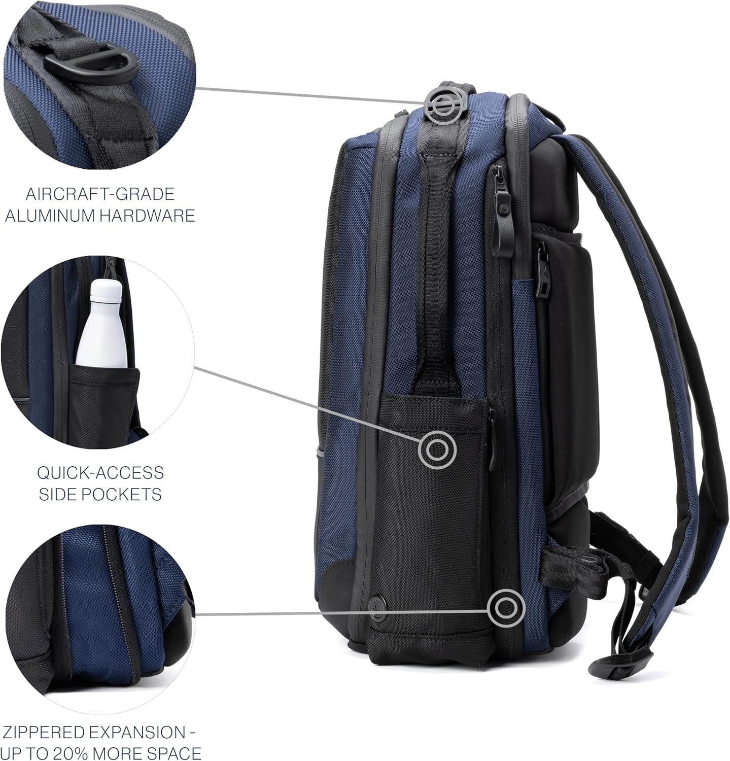 image:imageTravelpro Altitude Slim Expandable Travel Laptop Backpack 2024L 16 InchAviator Navy