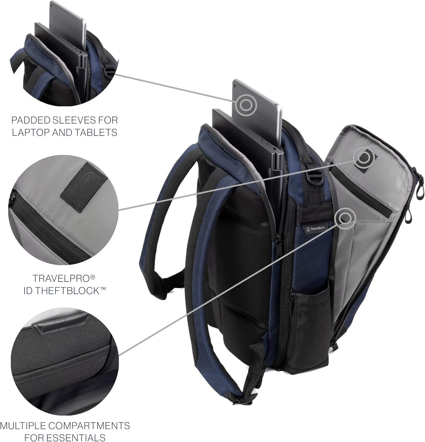 image:imageTravelpro Altitude Slim Expandable Travel Laptop Backpack 2024L 16 InchAviator Navy