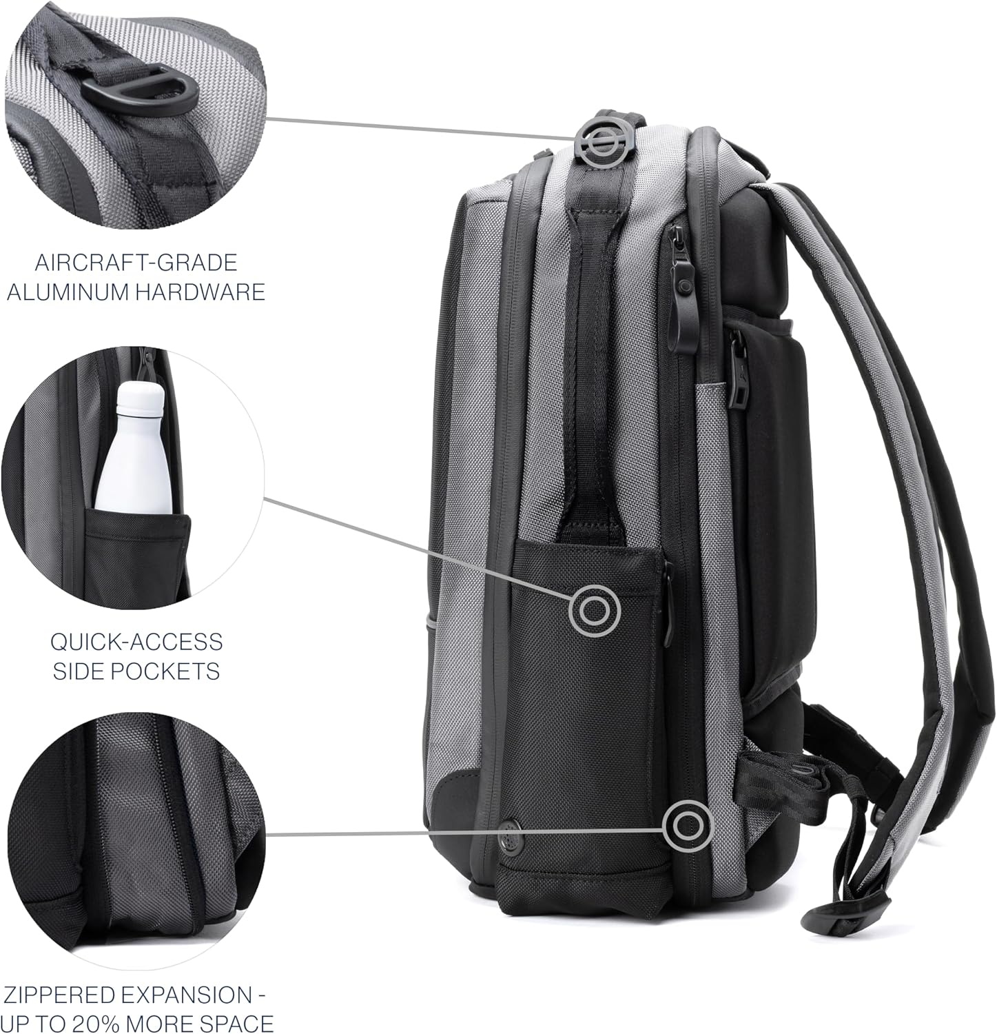image:imageTravelpro Altitude Slim Expandable Travel Laptop Backpack 2024L 16 InchFalcon Grey