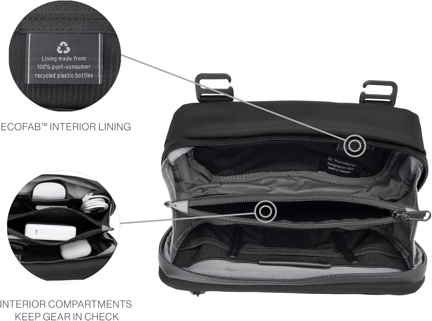image:imageTravelpro Altitude Travel Essentials Organization Kit Black Handy for Work amp Business Trips Keeps All Your Accessories Neat Men amp Women