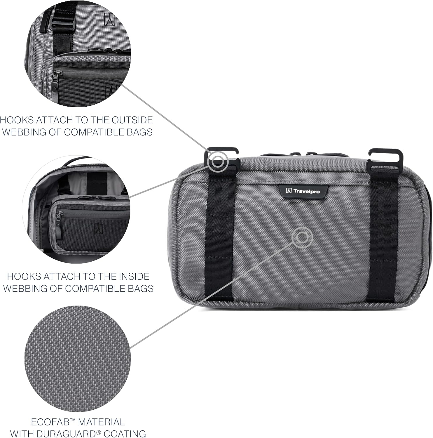 image:imageTravelpro Altitude Travel Essentials Organization Kit Grey Handy for Work amp Business Trips Keeps All Your Accessories Neat Men amp Women