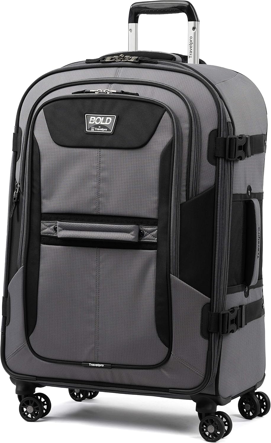 image:imageTravelpro Bold Softside CarryOn Luggage Spinner GreyBlack 21InchGreyBlack