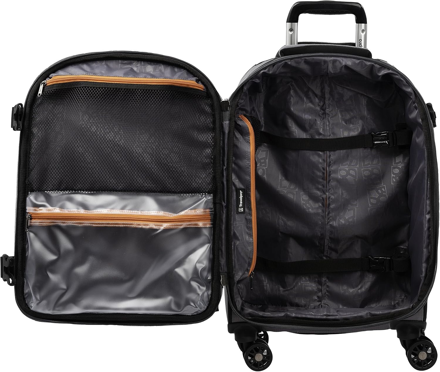 image:imageTravelpro Bold Softside CarryOn Luggage Spinner GreyBlack 21InchGreyBlack