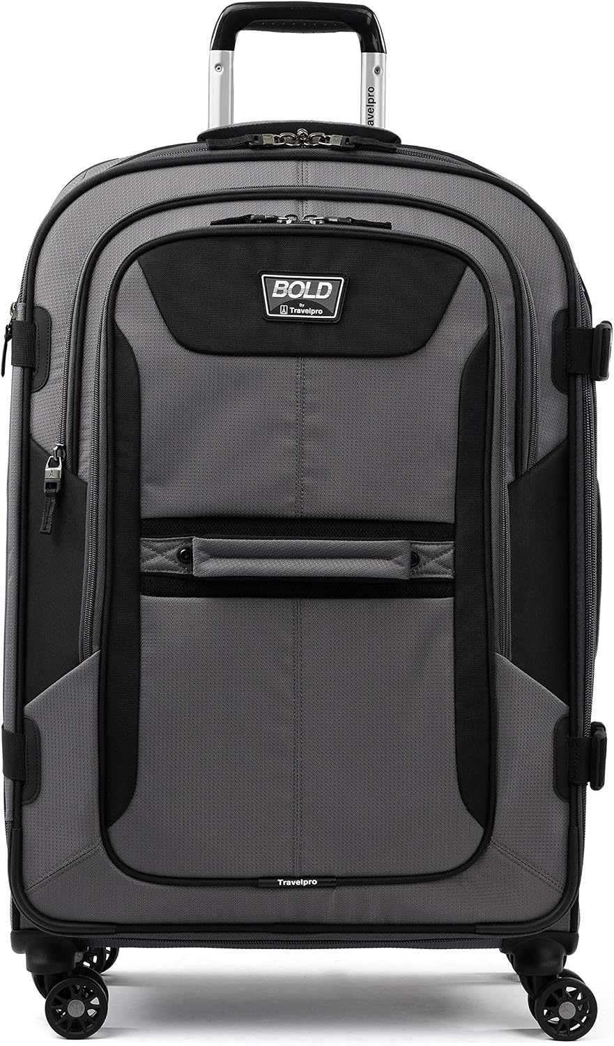 image:imageTravelpro Bold Softside CarryOn Luggage Spinner GreyBlack 21InchGreyBlack