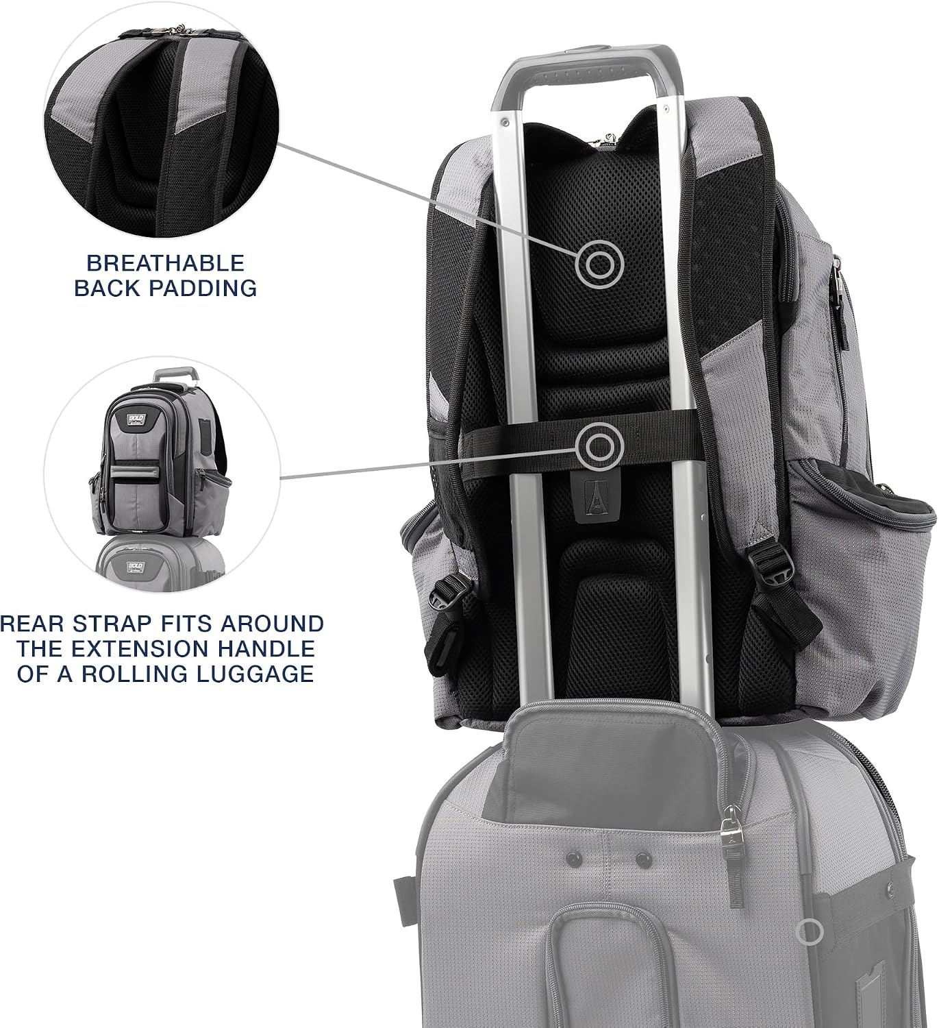 image:imageTravelpro Bold Softside CarryOn Luggage amp Backpack Set OliveBlack Includes Suitcase amp Matching Backpack Expandable 2Wheel Upright Unisex Design for Men amp WomenGrey