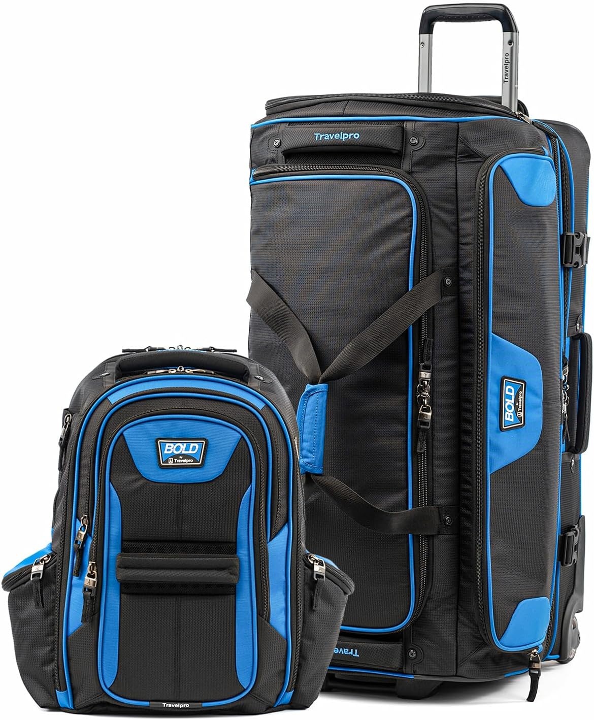 image:imageTravelpro Bold Softside CarryOn Luggage amp Backpack Set OliveBlack Includes Suitcase amp Matching Backpack Expandable 2Wheel Upright Unisex Design for Men amp WomenBlue