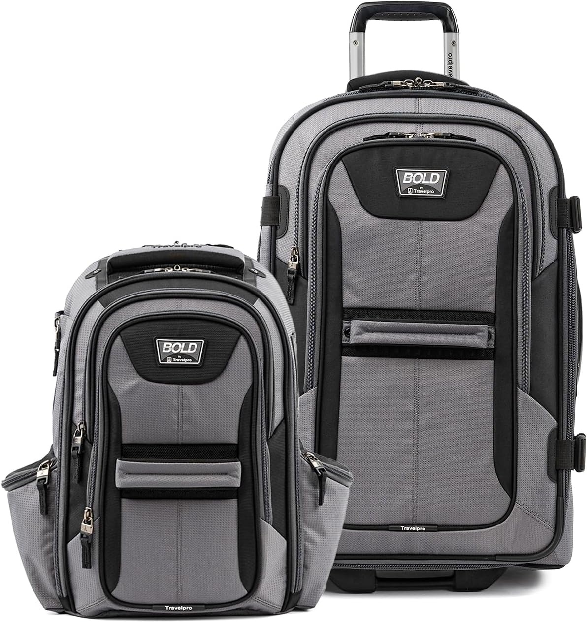 image:imageTravelpro Bold Softside CarryOn Luggage amp Backpack Set OliveBlack Includes Suitcase amp Matching Backpack Expandable 2Wheel Upright Unisex Design for Men amp WomenGrey
