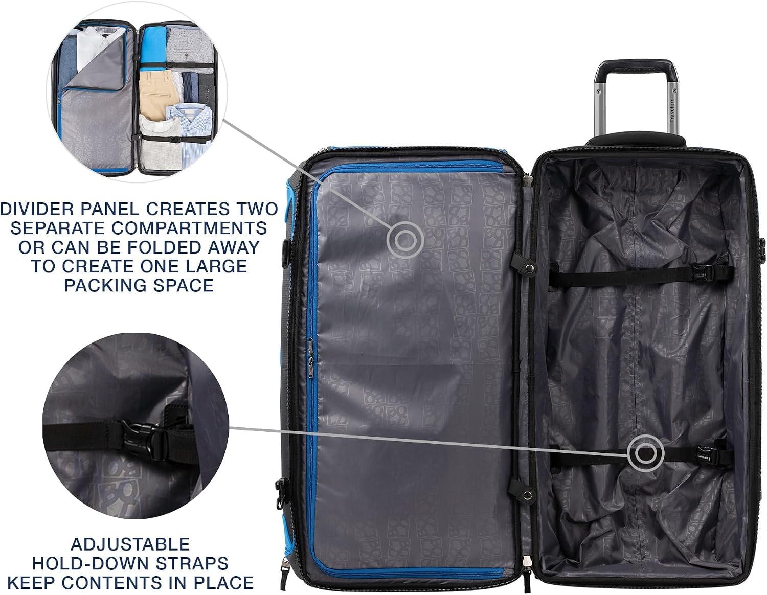 image:imageTravelpro Bold Softside CarryOn Luggage amp Backpack Set OliveBlack Includes Suitcase amp Matching Backpack Expandable 2Wheel Upright Unisex Design for Men amp WomenBlue