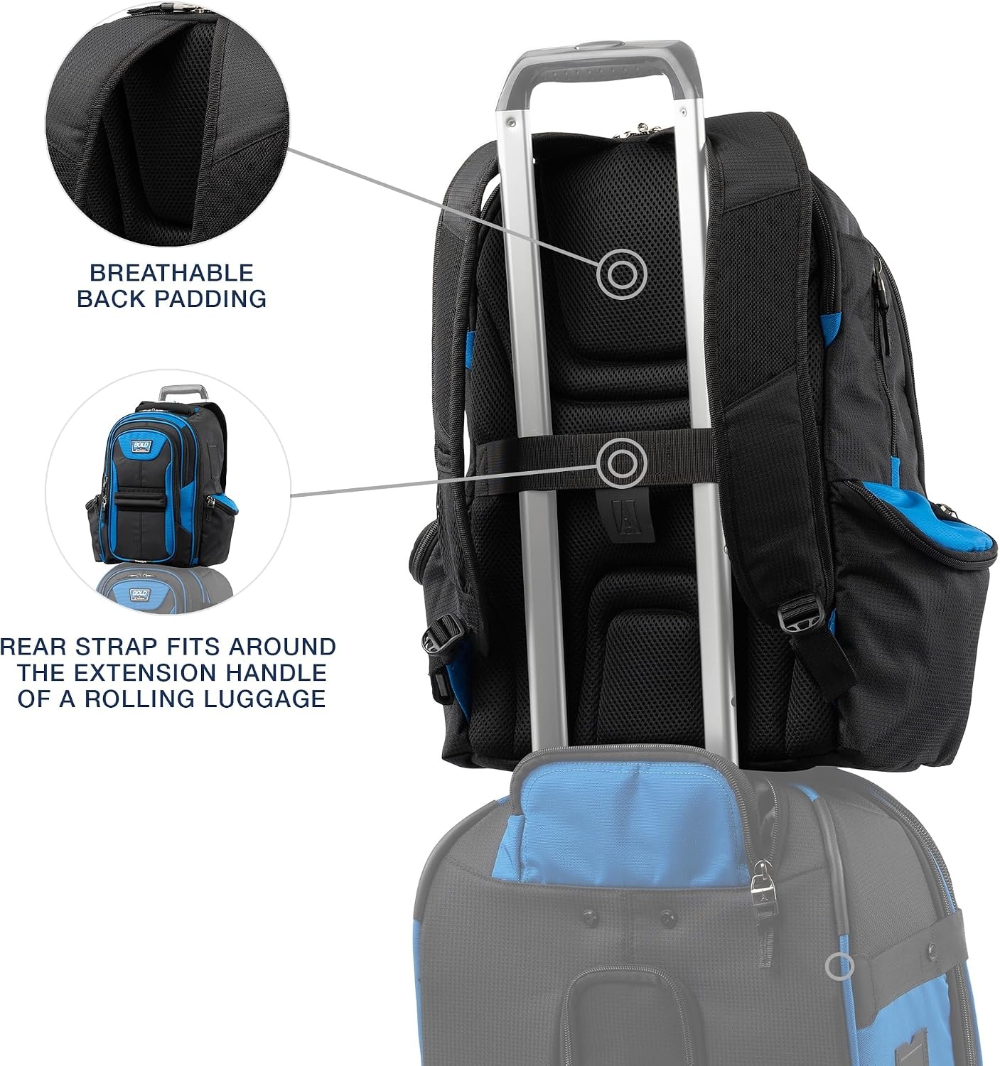 image:imageTravelpro Bold Softside CarryOn Luggage amp Backpack Set OliveBlack Includes Suitcase amp Matching Backpack Expandable 2Wheel Upright Unisex Design for Men amp WomenBlue