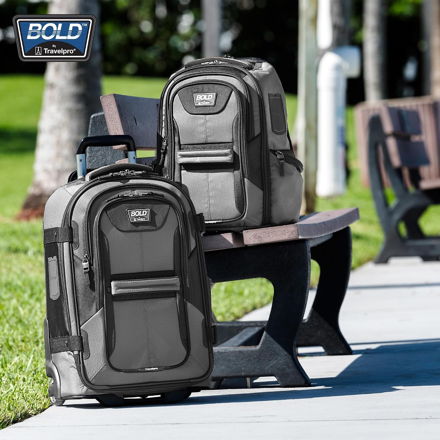 image:imageTravelpro Bold Softside CarryOn Luggage amp Backpack Set OliveBlack Includes Suitcase amp Matching Backpack Expandable 2Wheel Upright Unisex Design for Men amp WomenBlue