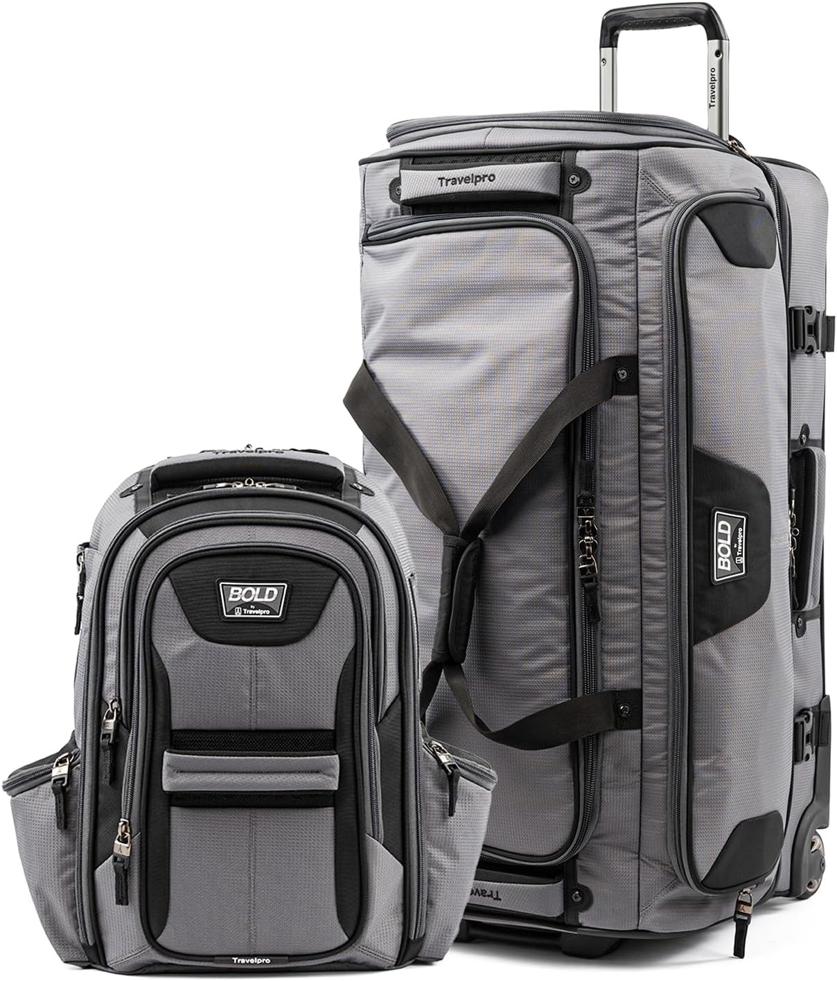 image:imageTravelpro Bold Softside CarryOn Luggage amp Backpack Set OliveBlack Includes Suitcase amp Matching Backpack Expandable 2Wheel Upright Unisex Design for Men amp WomenGrey