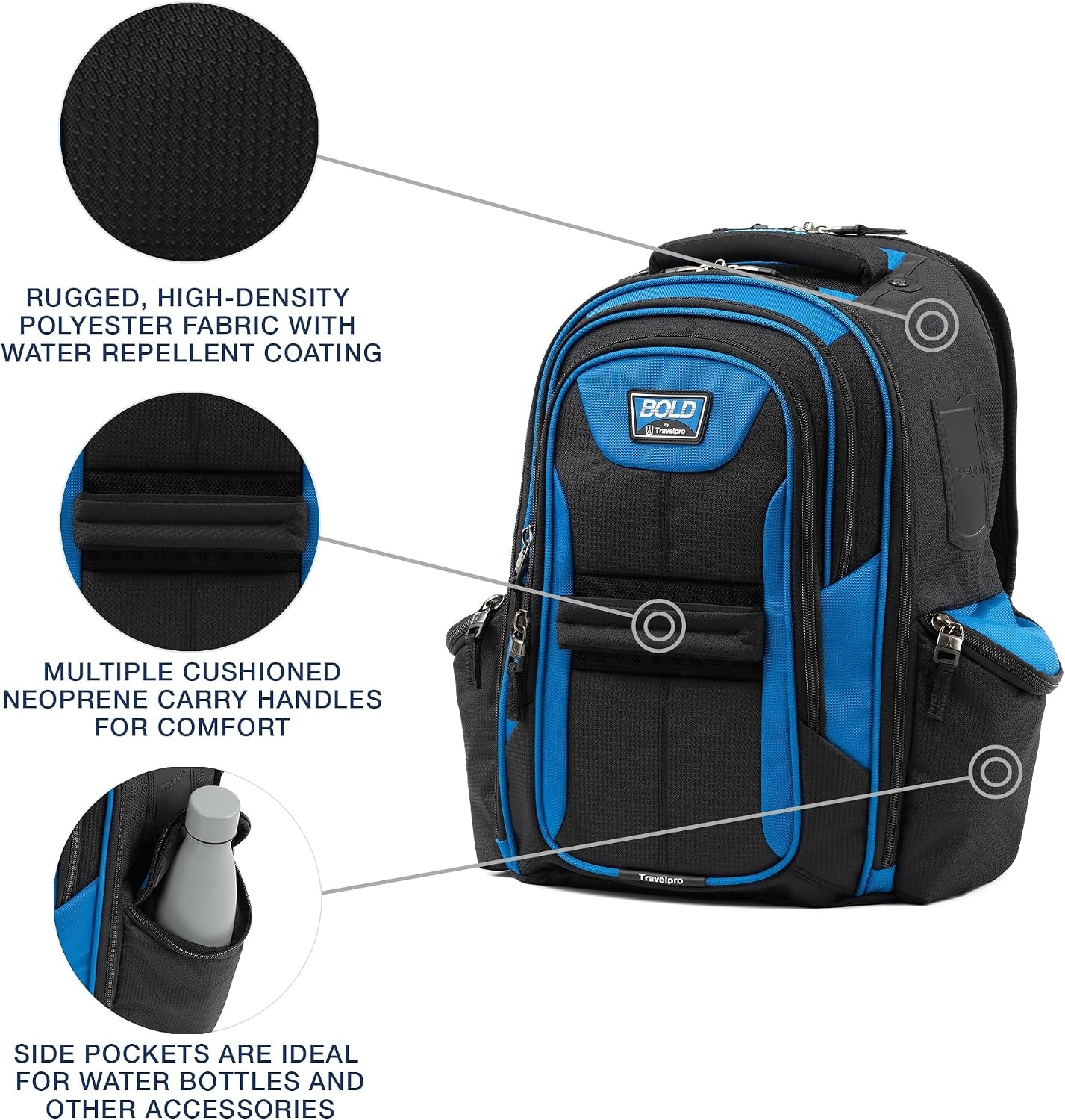 image:imageTravelpro Bold Softside CarryOn Luggage amp Backpack Set OliveBlack Includes Suitcase amp Matching Backpack Expandable 2Wheel Upright Unisex Design for Men amp WomenBlue