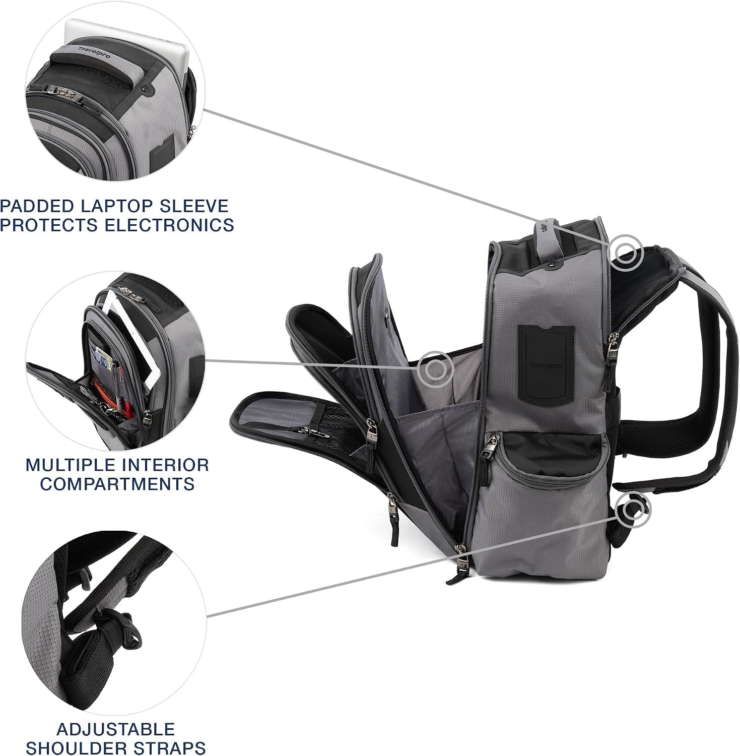 image:imageTravelpro Bold Softside CarryOn Luggage amp Backpack Set OliveBlack Includes Suitcase amp Matching Backpack Expandable 2Wheel Upright Unisex Design for Men amp WomenGrey