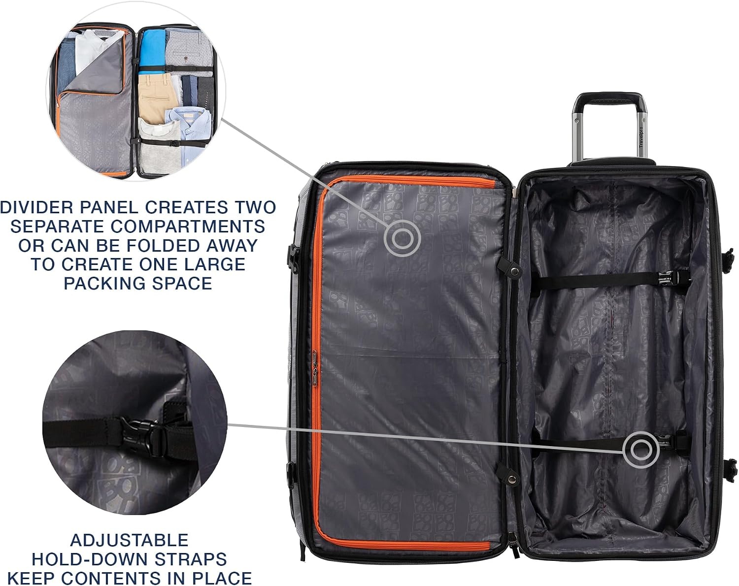 image:imageTravelpro Bold Softside CarryOn Luggage amp Backpack Set OliveBlack Includes Suitcase amp Matching Backpack Expandable 2Wheel Upright Unisex Design for Men amp WomenGrey