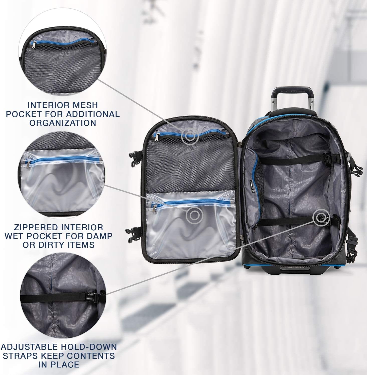 image:imageTravelpro Bold Softside CarryOn Rollaboard GreyBlack 2Piece SetBlueBlack
