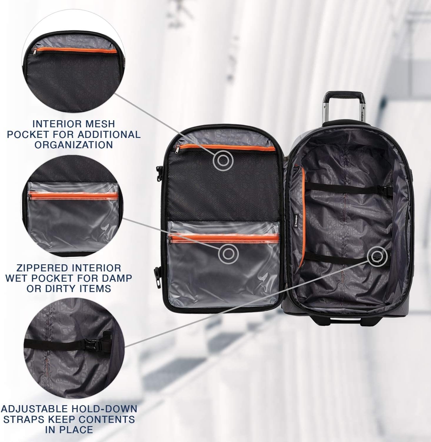 image:imageTravelpro Bold Softside CarryOn Rollaboard GreyBlack 2Piece SetGreyBlack