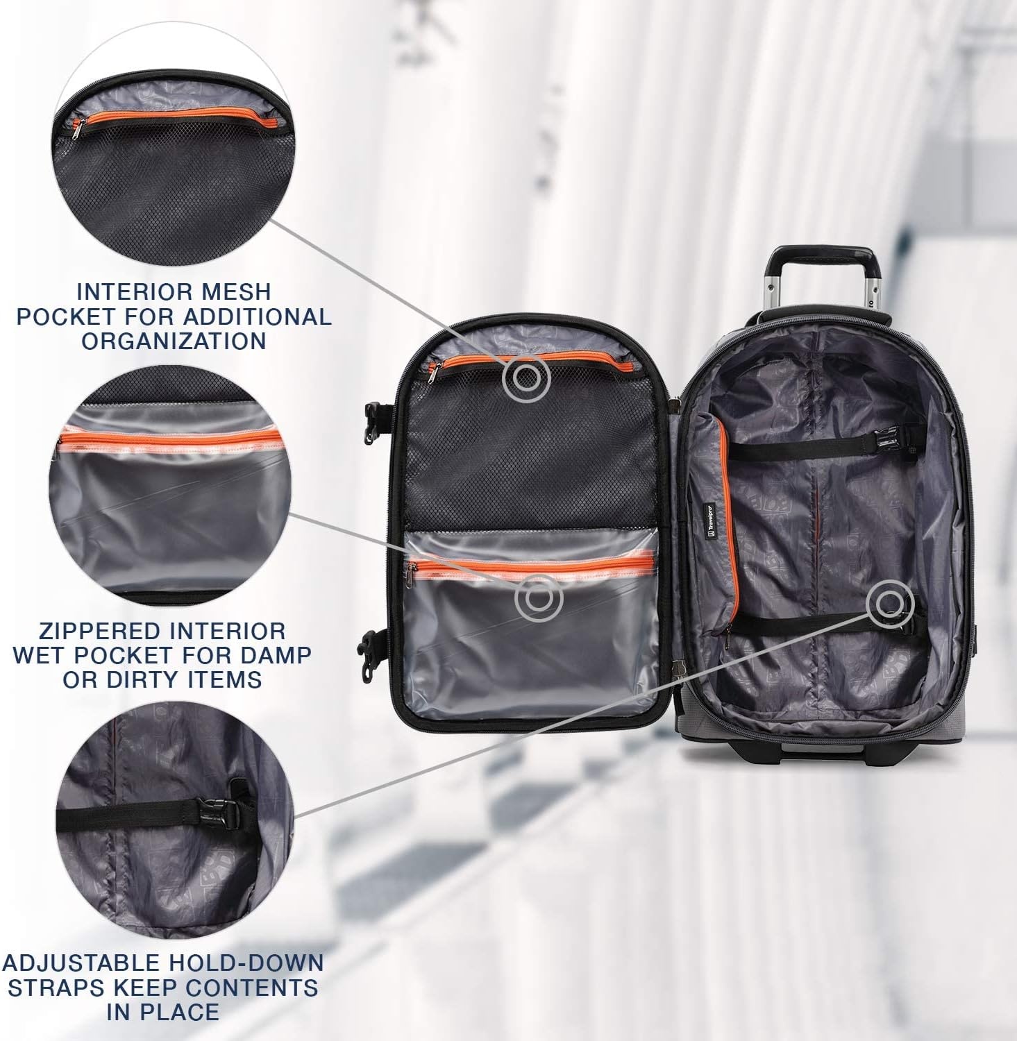 image:imageTravelpro Bold Softside CarryOn Rollaboard GreyBlack 2Piece SetGreyBlack