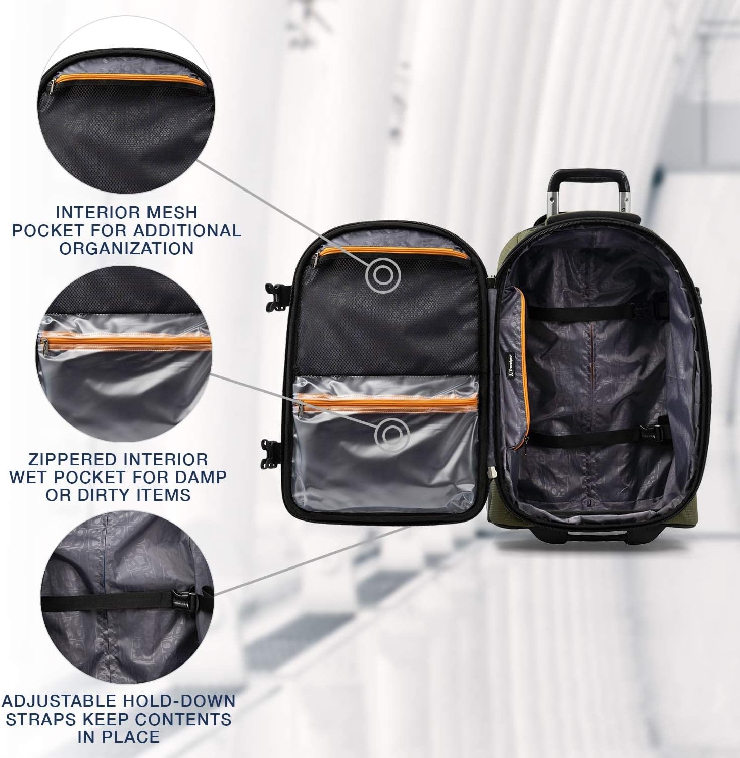 image:imageTravelpro Bold Softside CarryOn Rollaboard GreyBlack 2Piece SetOliveBlack