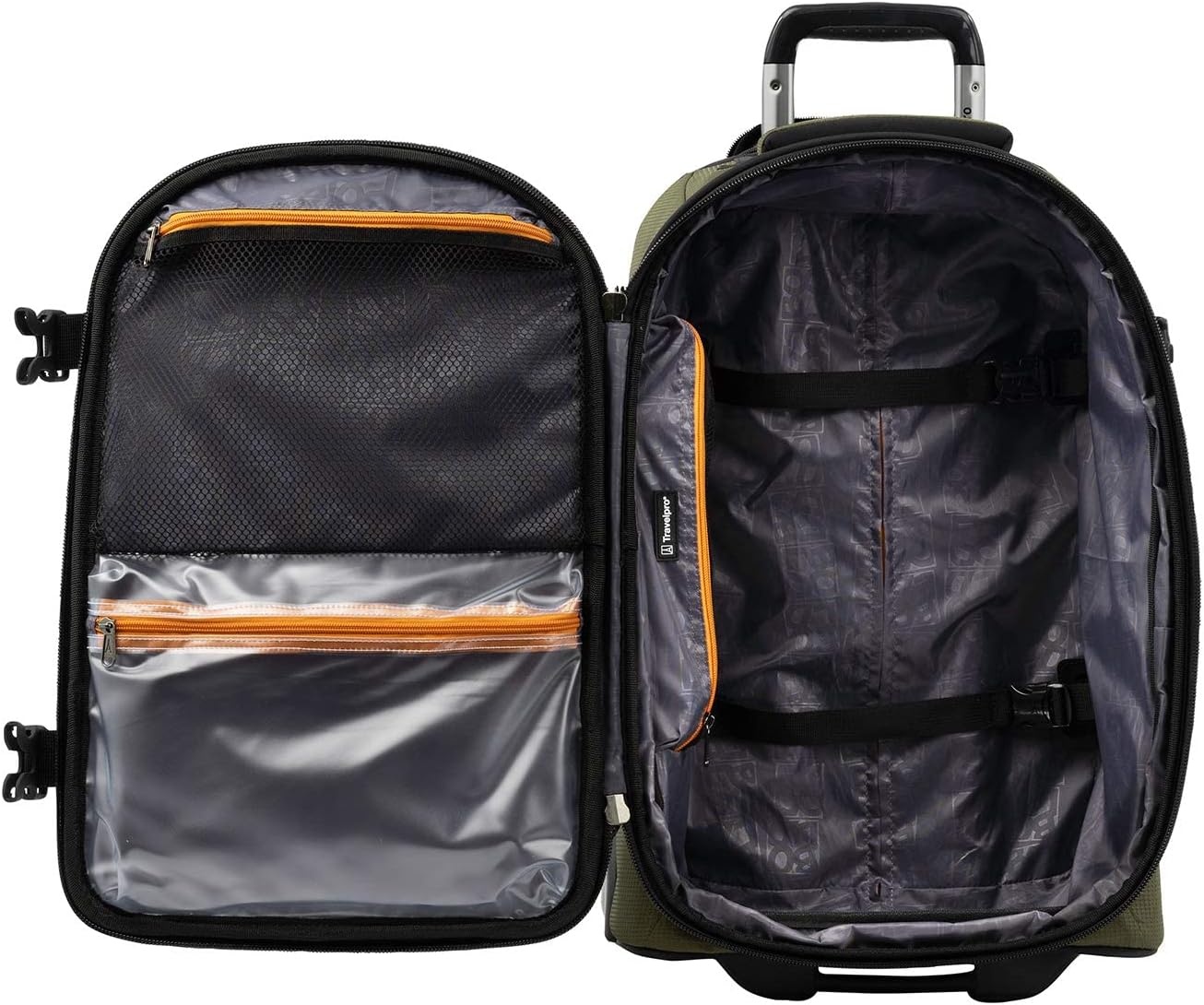 image:imageTravelpro Bold Softside CarryOn Rollaboard GreyBlack 2Piece SetOliveBlack