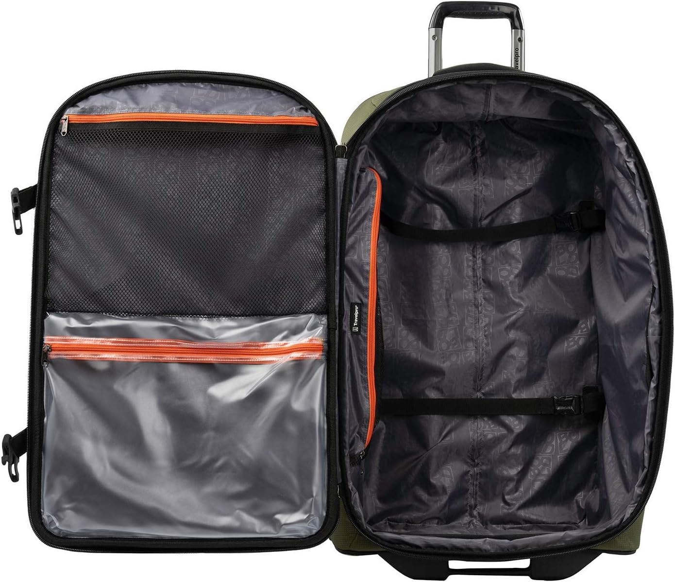 image:imageTravelpro Bold Softside CarryOn Rollaboard GreyBlack 2Piece SetOliveBlack