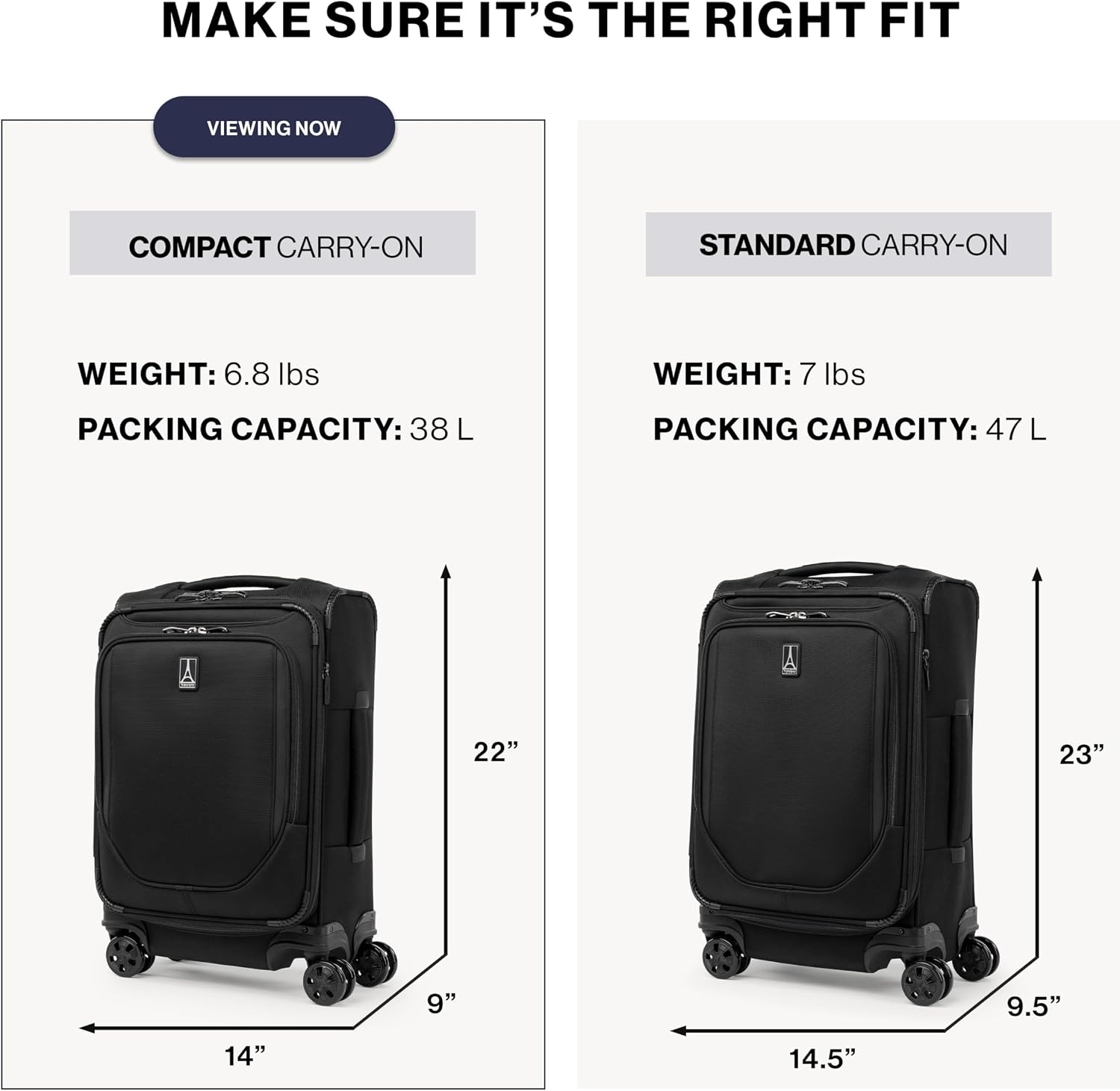 image:imageTravelpro Crew Classic Softside CarryOn Luggage Black 20Inch Compact Lightweight amp Expandable With 8 Spinner Wheels Compression Organizer amp Multiple Interior Pockets for Men amp WomenPatriot Blue