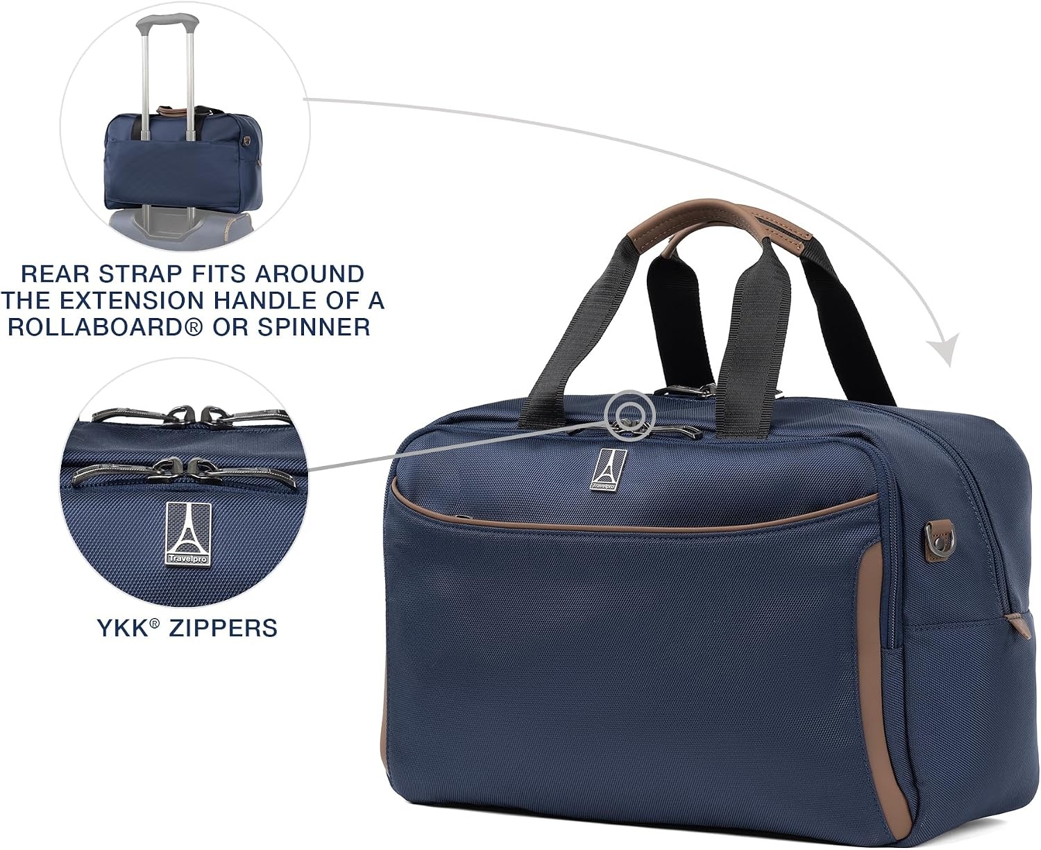 image:imageTravelpro Crew Classic Softside CarryOn Underseat Tote Bag Black Lightweight amp Compact Personal Item Size Fits Under Airline Seats With Multiple Pockets for Travel OrganizationPatriot Blue