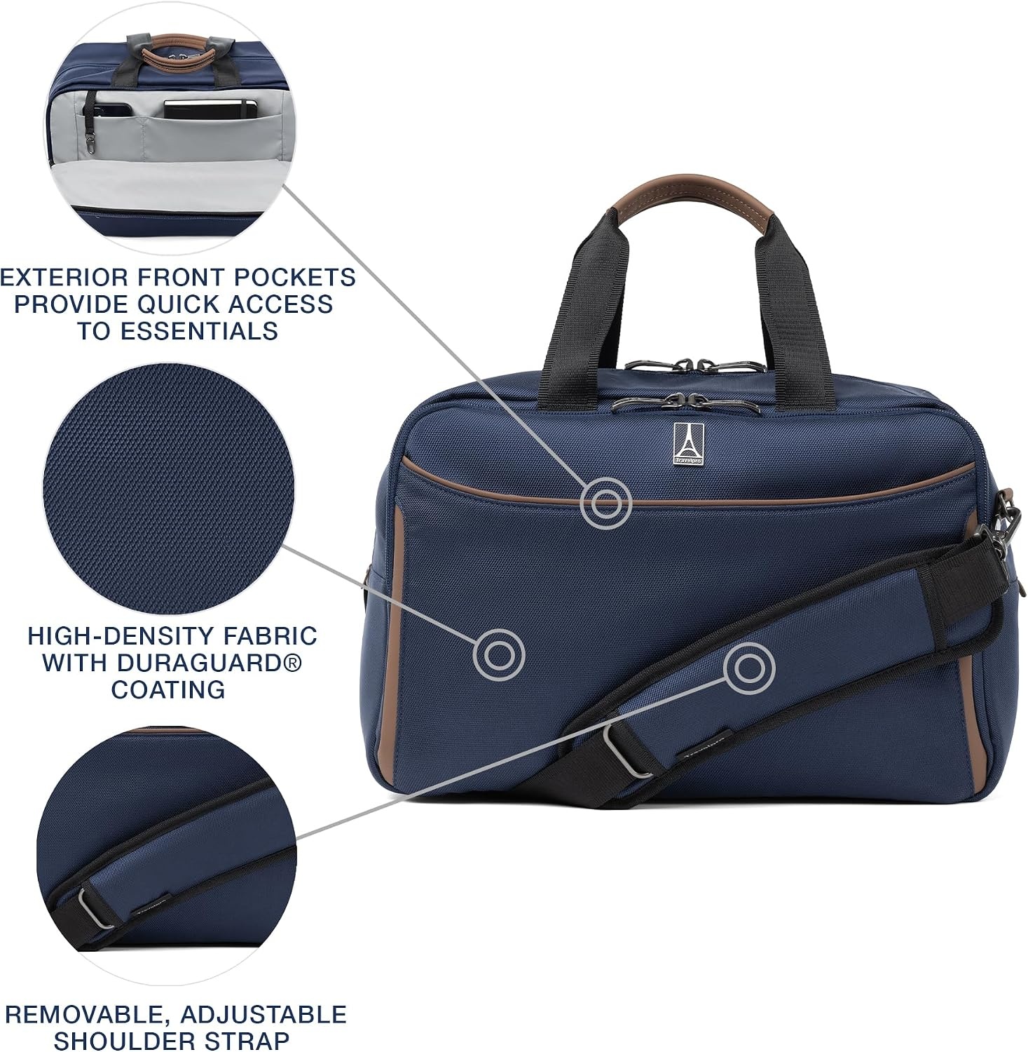 image:imageTravelpro Crew Classic Softside CarryOn Underseat Tote Bag Black Lightweight amp Compact Personal Item Size Fits Under Airline Seats With Multiple Pockets for Travel OrganizationPatriot Blue