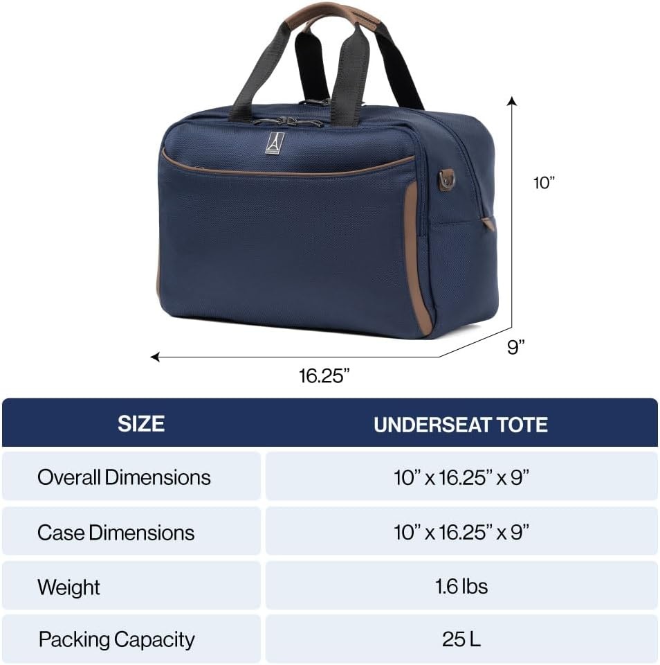 image:imageTravelpro Crew Classic Softside CarryOn Underseat Tote Bag Black Lightweight amp Compact Personal Item Size Fits Under Airline Seats With Multiple Pockets for Travel OrganizationPatriot Blue