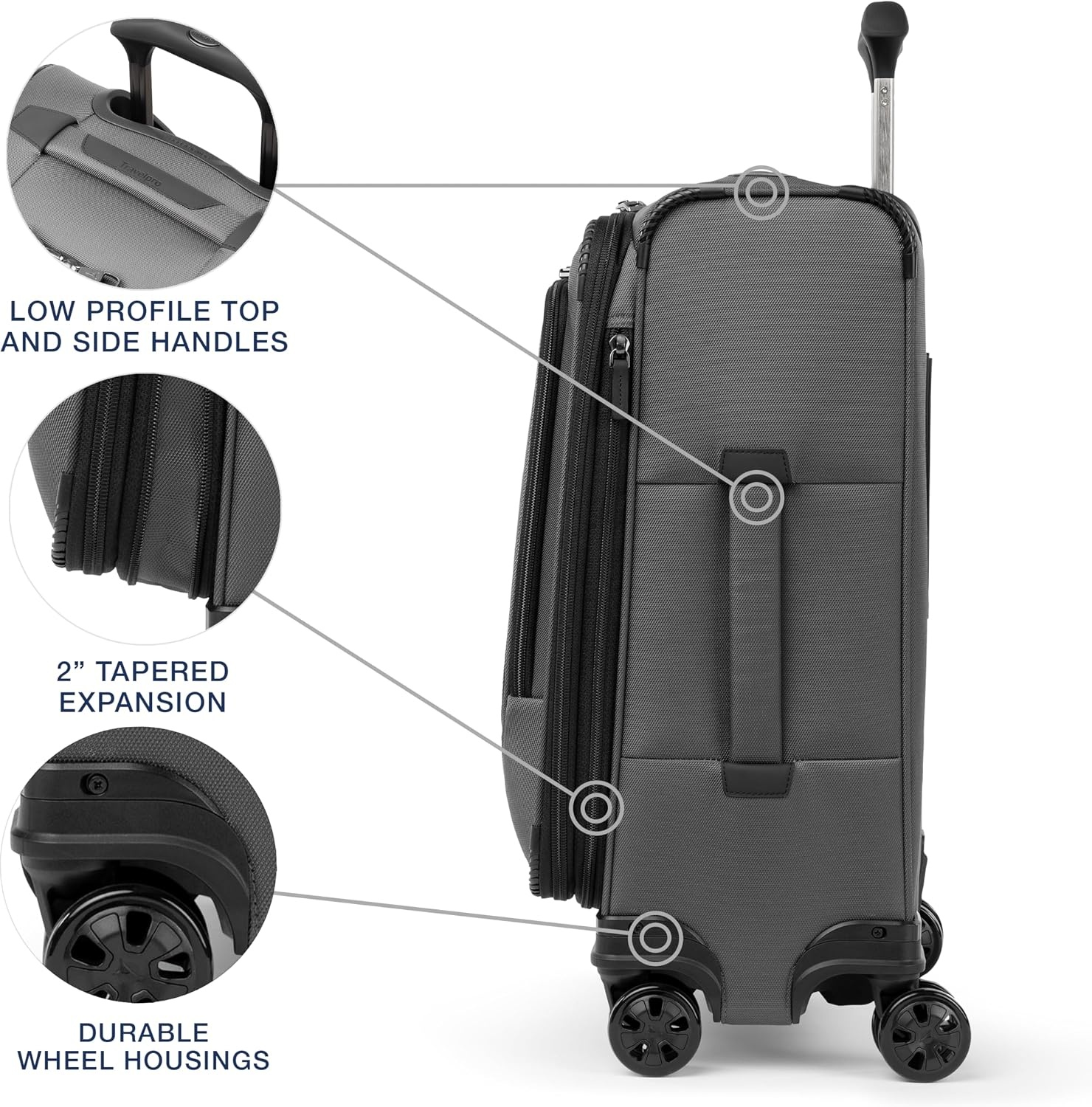 image:imageTravelpro Crew Classic Softside Checked Luggage Black 29Inch Large Checked Suitcase Lightweight amp Expandable With 8 Spinner Wheels TSA Lock amp Multiple Interior Pockets Men amp WomenTitanium Grey