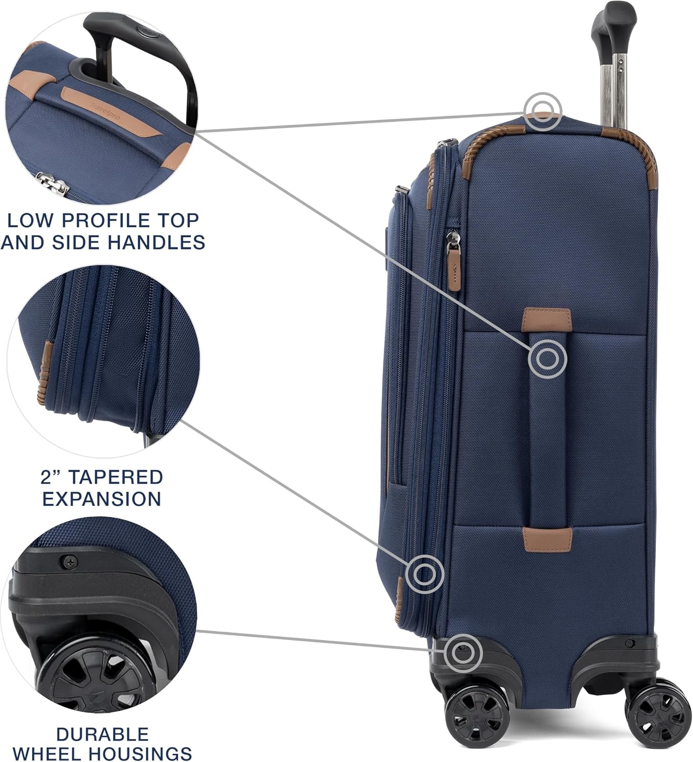 image:imageTravelpro Crew Classic Softside Checked Luggage Black 29Inch Large Checked Suitcase Lightweight amp Expandable With 8 Spinner Wheels TSA Lock amp Multiple Interior Pockets Men amp WomenPatriot Blue