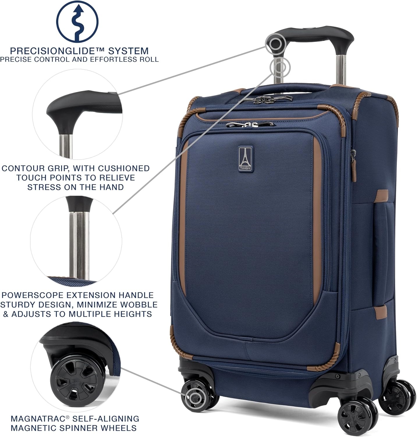 image:imageTravelpro Crew Classic Softside Checked Luggage Black 29Inch Large Checked Suitcase Lightweight amp Expandable With 8 Spinner Wheels TSA Lock amp Multiple Interior Pockets Men amp WomenPatriot Blue