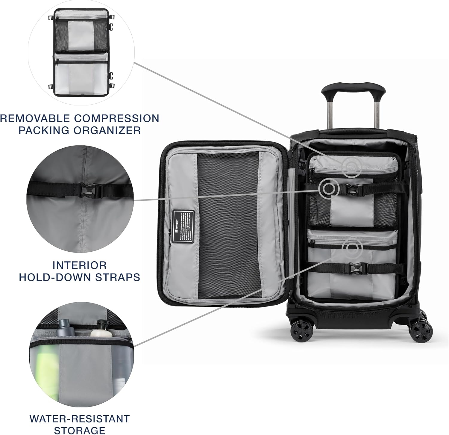 image:imageTravelpro Crew Classic Softside Checked Luggage Black 29Inch Large Checked Suitcase Lightweight amp Expandable With 8 Spinner Wheels TSA Lock amp Multiple Interior Pockets Men amp WomenBlack
