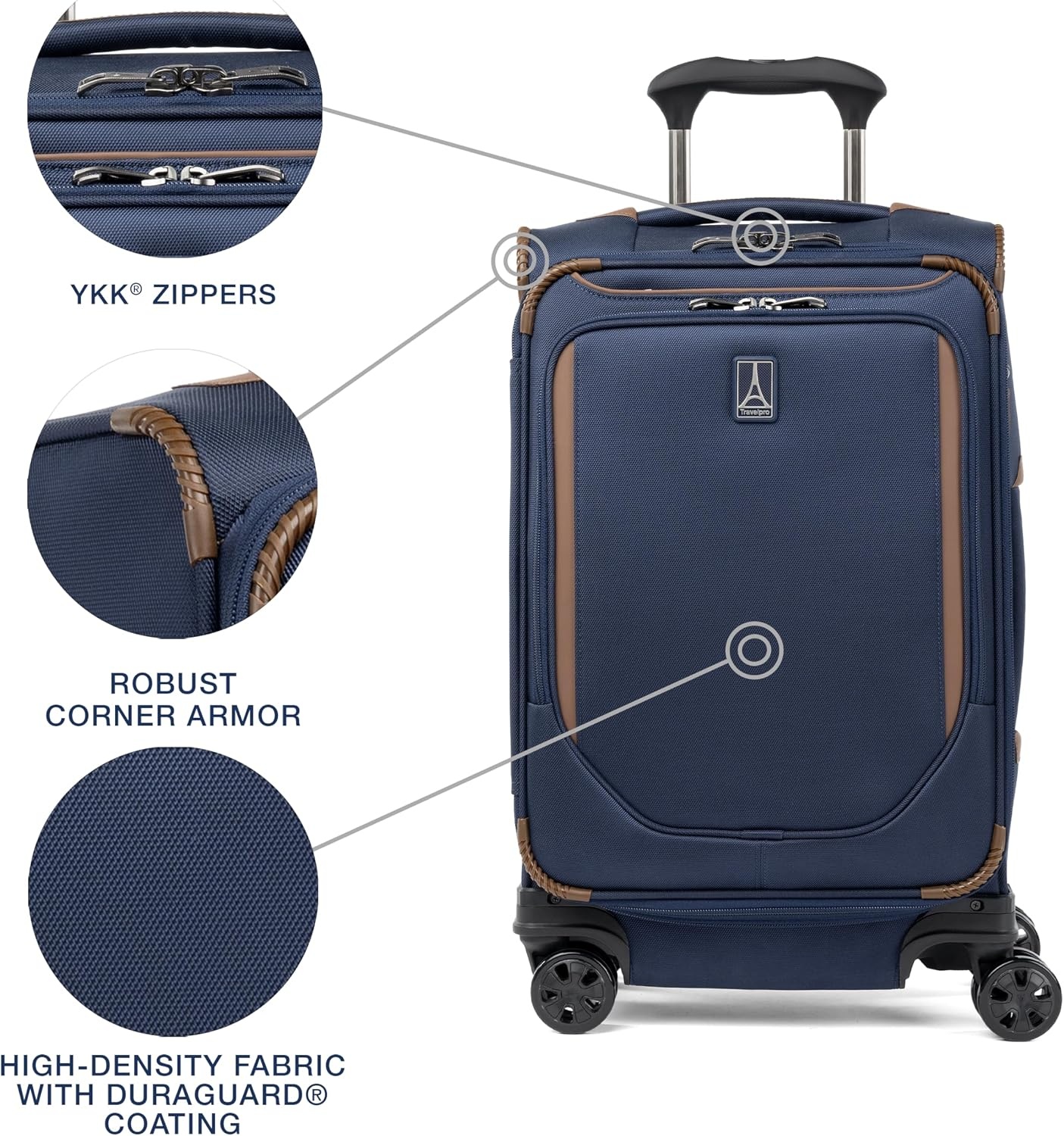image:imageTravelpro Crew Classic Softside Checked Luggage Black 29Inch Large Checked Suitcase Lightweight amp Expandable With 8 Spinner Wheels TSA Lock amp Multiple Interior Pockets Men amp WomenPatriot Blue