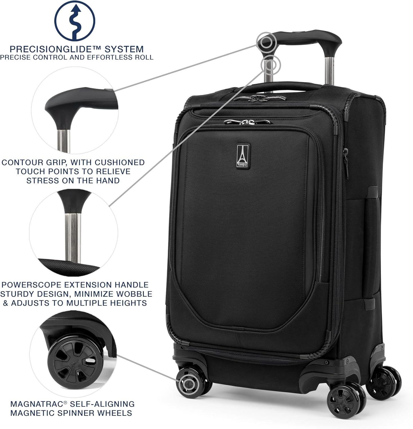 image:imageTravelpro Crew Classic Softside Checked Luggage Black 29Inch Large Checked Suitcase Lightweight amp Expandable With 8 Spinner Wheels TSA Lock amp Multiple Interior Pockets Men amp WomenBlack