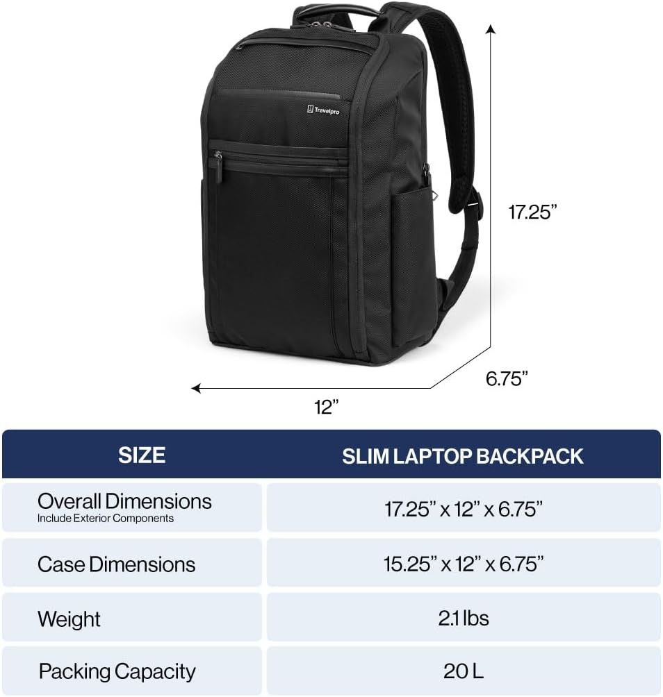image:imageTravelpro Crew Executive Choice 3 Slim Travel Laptop Backpack GreyTitanium Grey