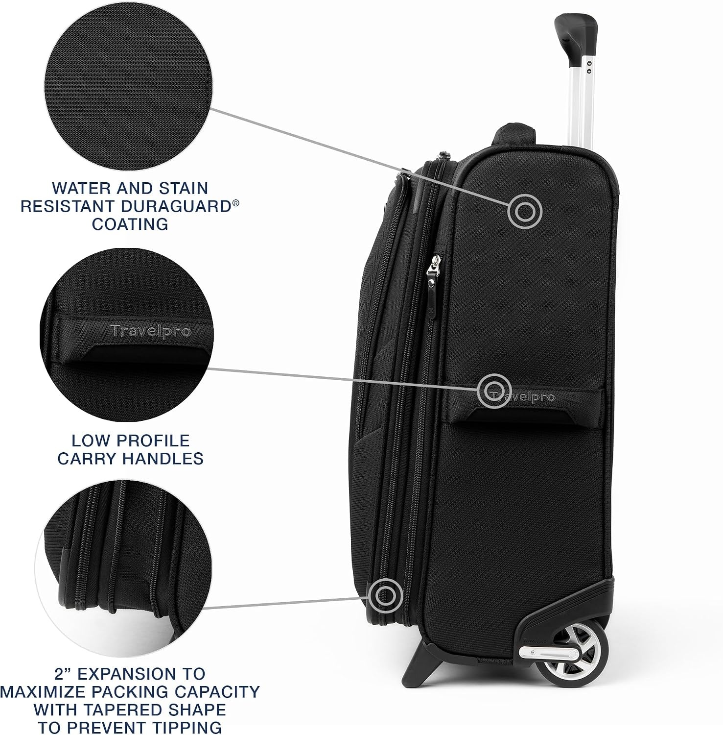 image:imageTravelpro Maxlite 5 Softside CarryOn Luggage Upright Pink 20Inch Expandable 2Wheel Lightweight amp Durable Travel Design for Both Men amp WomenBlack