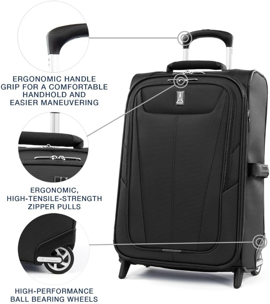 image:imageTravelpro Maxlite 5 Softside CarryOn Luggage Upright Pink 20Inch Expandable 2Wheel Lightweight amp Durable Travel Design for Both Men amp WomenBlack